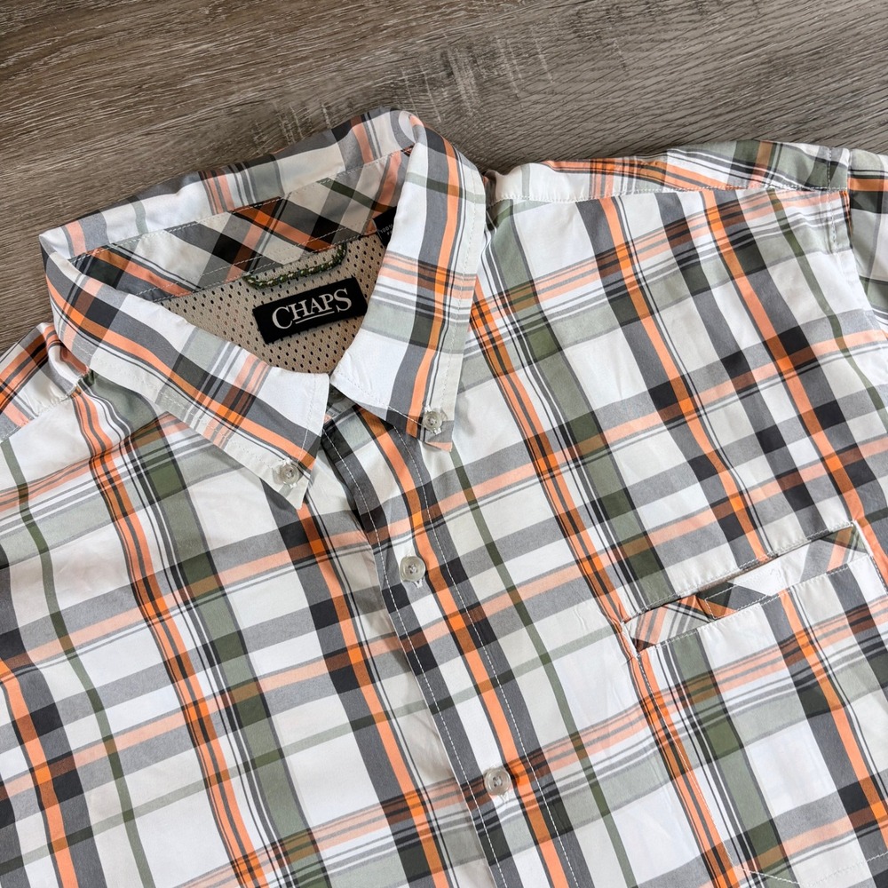 Chaps by Ralph Lauren Casual Short Sleeve Button Down Plaid Shirt Size XXL